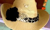 chapeu country feminino Beje arrancho prata com preto